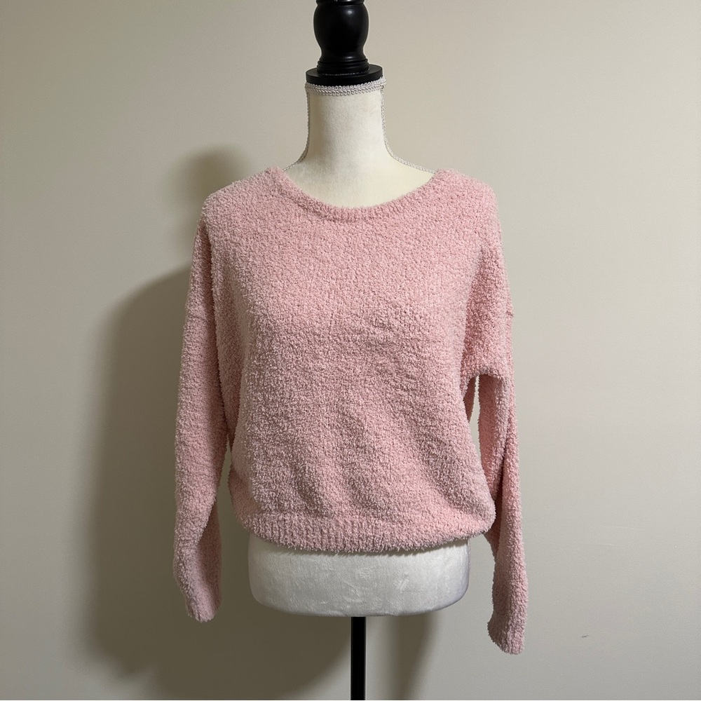 Hollister-Open Back Pink Sweater
